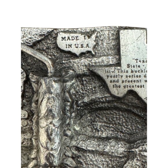 Vintage 1985 Texas Commemorative Limited Edition Belt Buckle Metal Western Desig - Picture 6 of 9